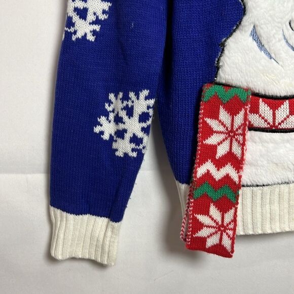 Joe boxer Blue Lama Holiday sequin ugly sweater -l - Picture 7 of 11